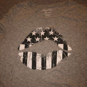 American Flag Lips Crop Top